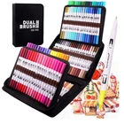 12-120 маркеров, двойной наконечник, кисть, ручки, фломастеры, акварельные художественные маркеры для рисования, живописи, искусство, подходящие для любителей