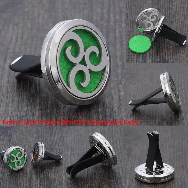 Aromatherapy Jewelry 30mm Flower Stainless Steel Car Air Freshener Perfume Essential Oil Diffuser Locket Random Send 1pcs Pad | Украшения и