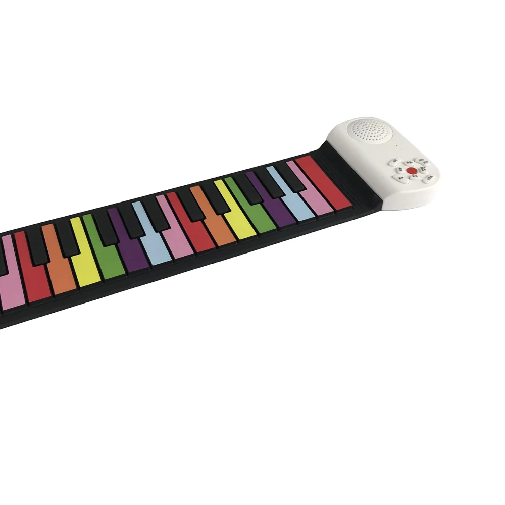 49-key rainbow handrolled piano silicone keyboard for beginners to practice thickening portable folding small musical instrument |