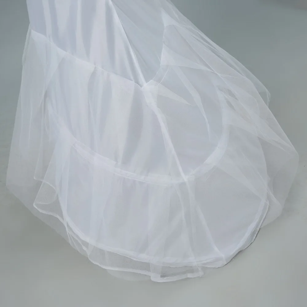 

HONGFUYU White Tulle Underskirt Bustle Petticoats Bride Mermaid Crinoline Net Petticoat Wedding Accessories Jupon 3 Cerceaux