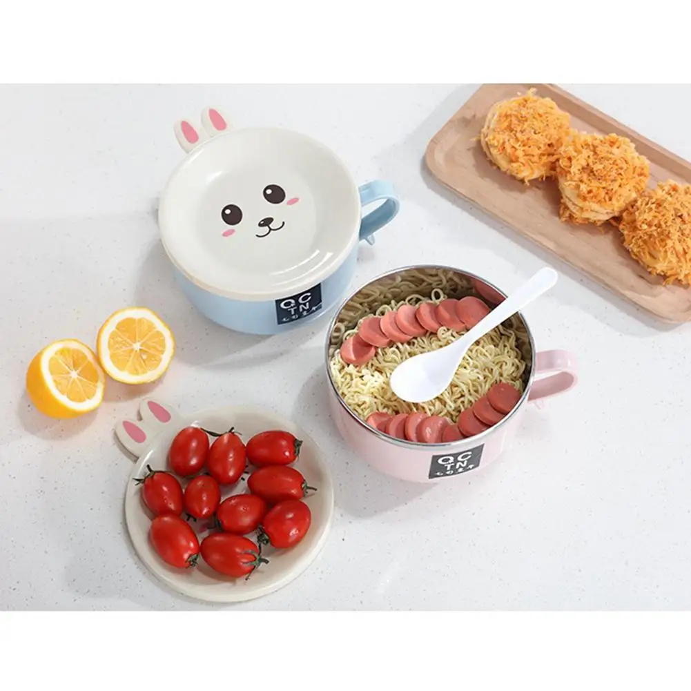 Мультяшный кролик из нержавеющей стали с одной ручкой супница ложка крышка набор