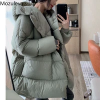 mozuleva new 2021 winter women thick long 90 duck down jacket high quality warm oversize vintage wild puffer coat