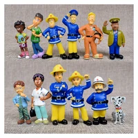 12pcs anime fireman sam rescue team action figure toy collectible model educational anime fireman doll ornament kids xmas gift