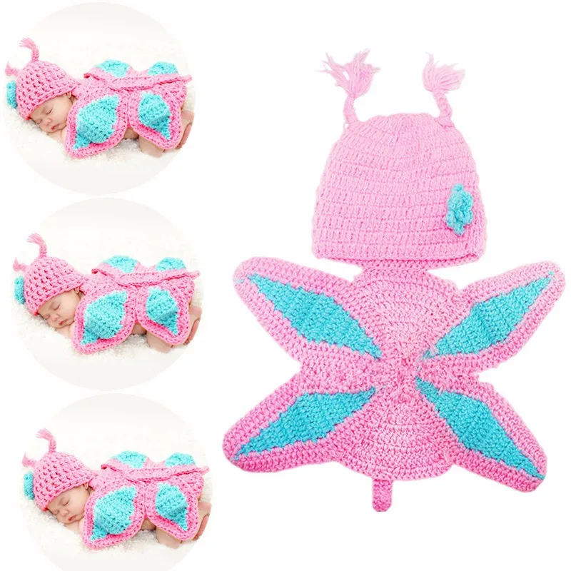 

1pc Infant Photo Costume Cute Butterfly Crochet Knitted Clothing Baby Photography Props