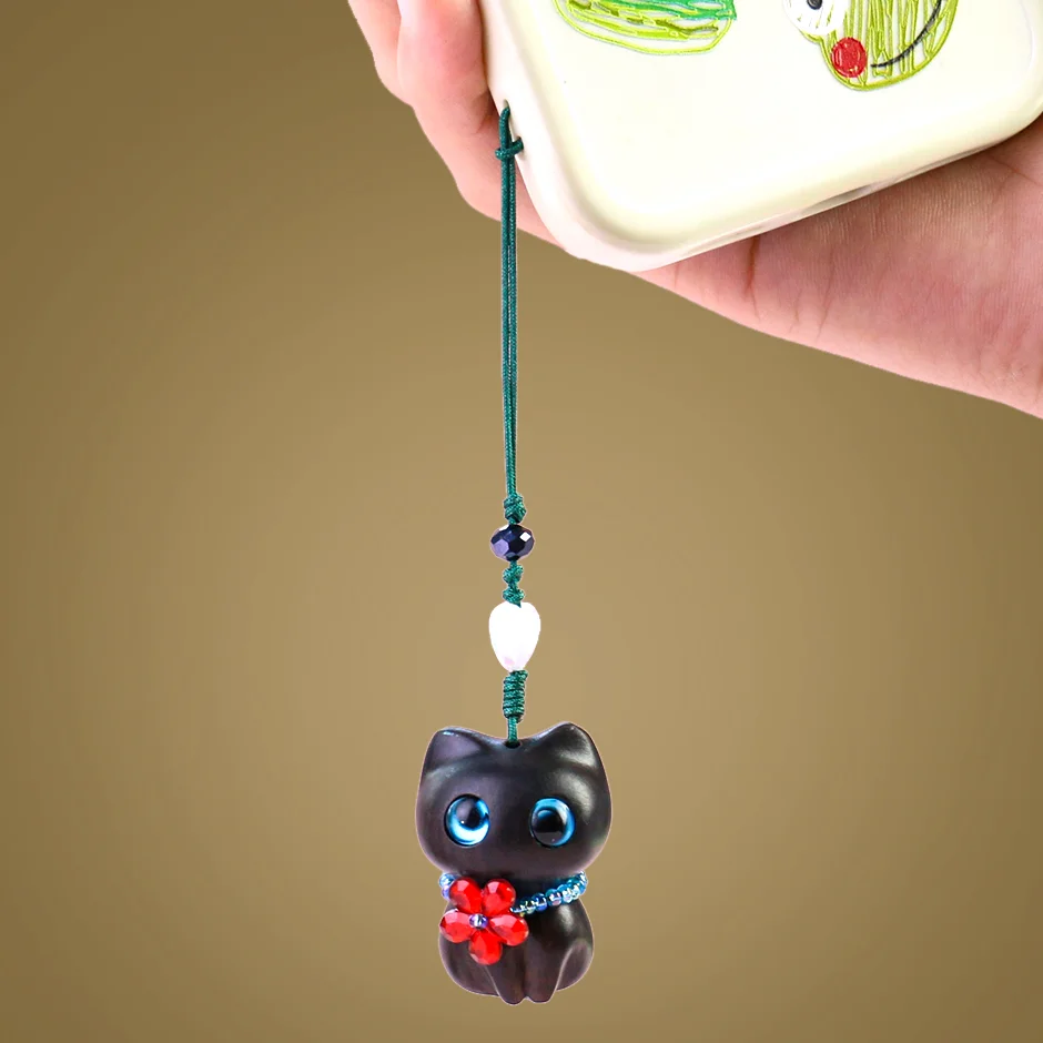 Подвеска для телефона из сандалового дерева с изображением Каваий девять