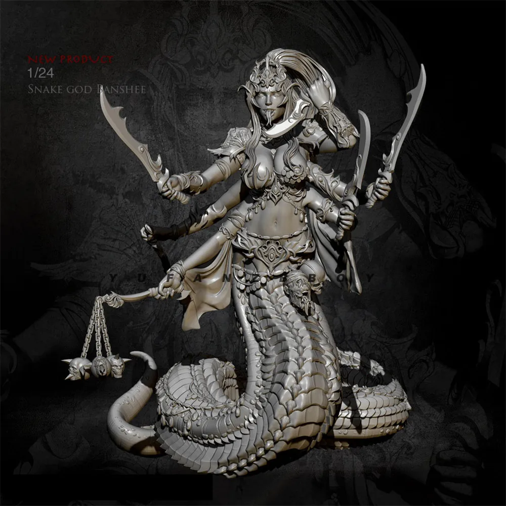 Фигурка змеи демона из смолы 75 мм масштаб 1/24 набор моделей в сборе бесцветные