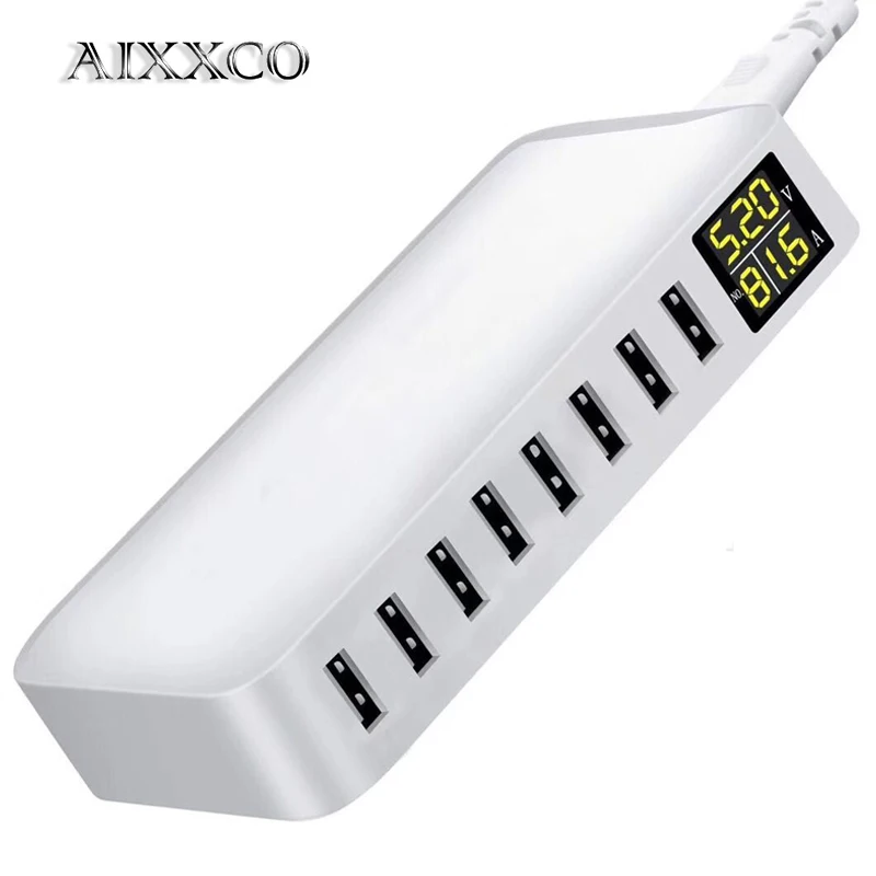 Зарядная Станция AIXXCO с несколькими USB портами зарядная станция 8 и ЖК дисплеем