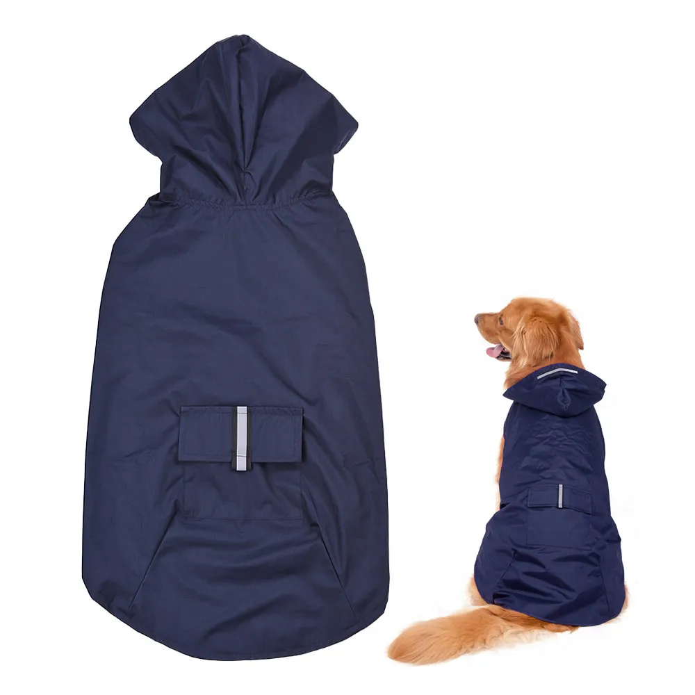 

6XL Светоотражающие Собака дождевик плащ-дождевик с поводком отверстие для средних и больших собак