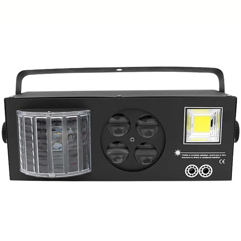 Цена Светодиодный лазерный стробоскоп 4в1 DMX512, сценический эффект, освещение, хорошее для DJ, дискотеки, дня рождения, свадьбы/Рождественского укр...