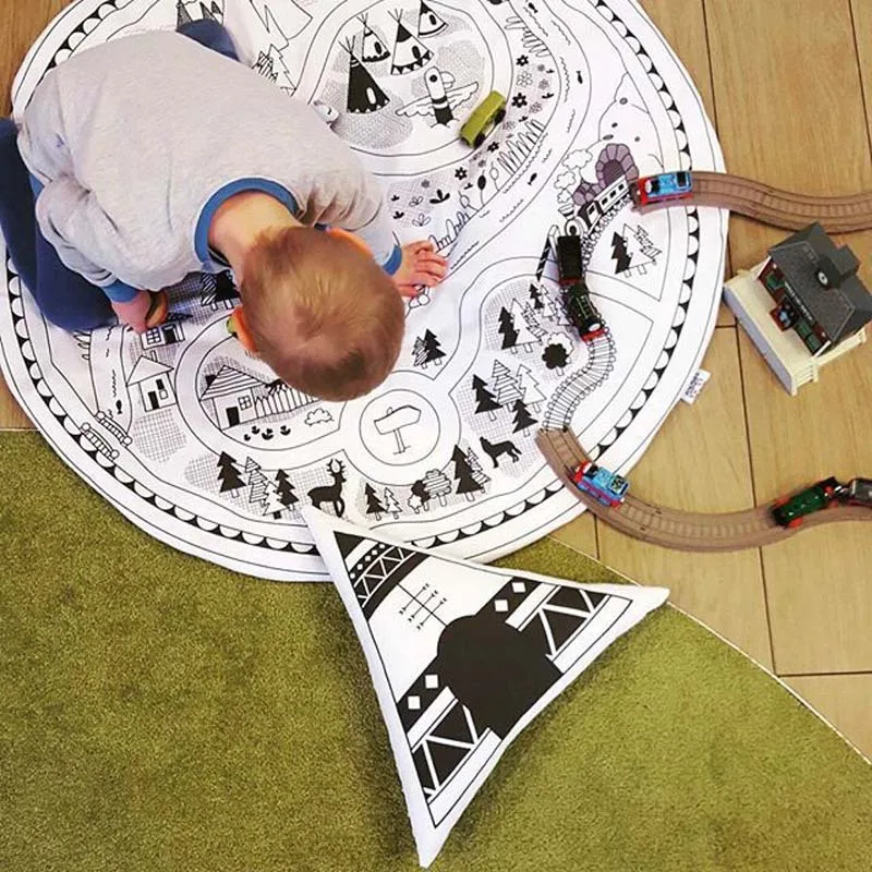 Детское одеяло с картой игровой коврик детский для ползания детское постельное