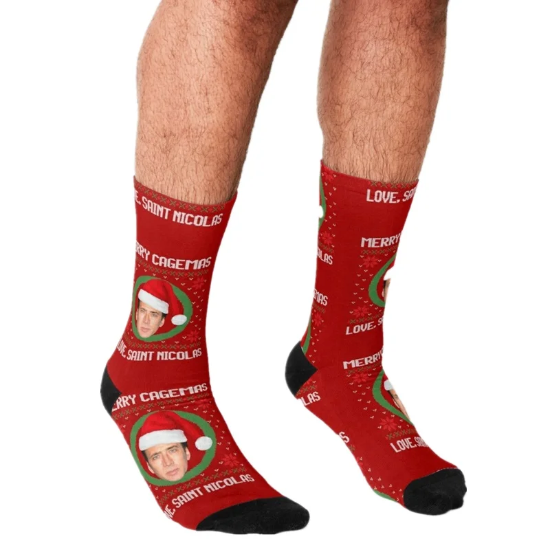 

Funny Socks Men Harajuku Nicholas Cage Rabbit Socks Printed Happy Hip hop Men Socks Novelty Skateboard Crew Casual Crazy Socks