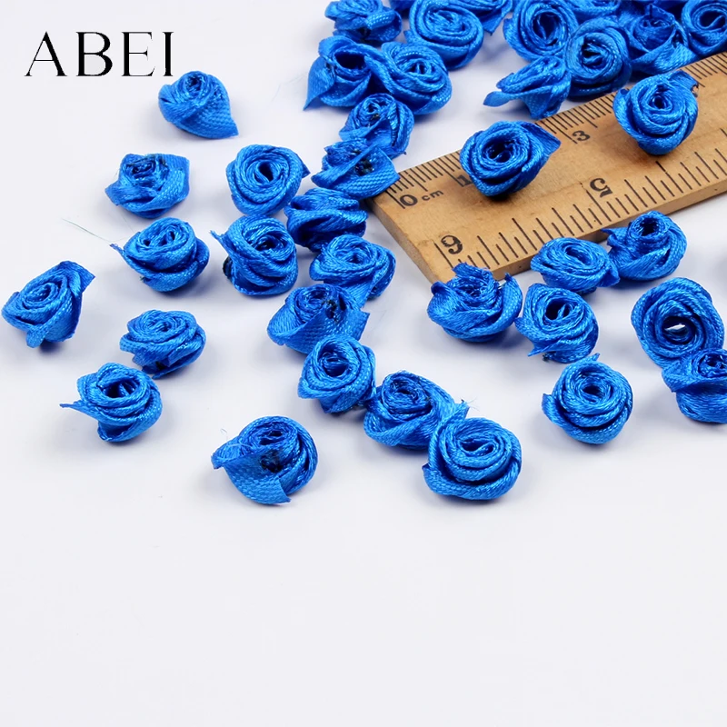 100 шт. 15 мм Мини королевский синий цветок розы голова для отпуска карты украшения
