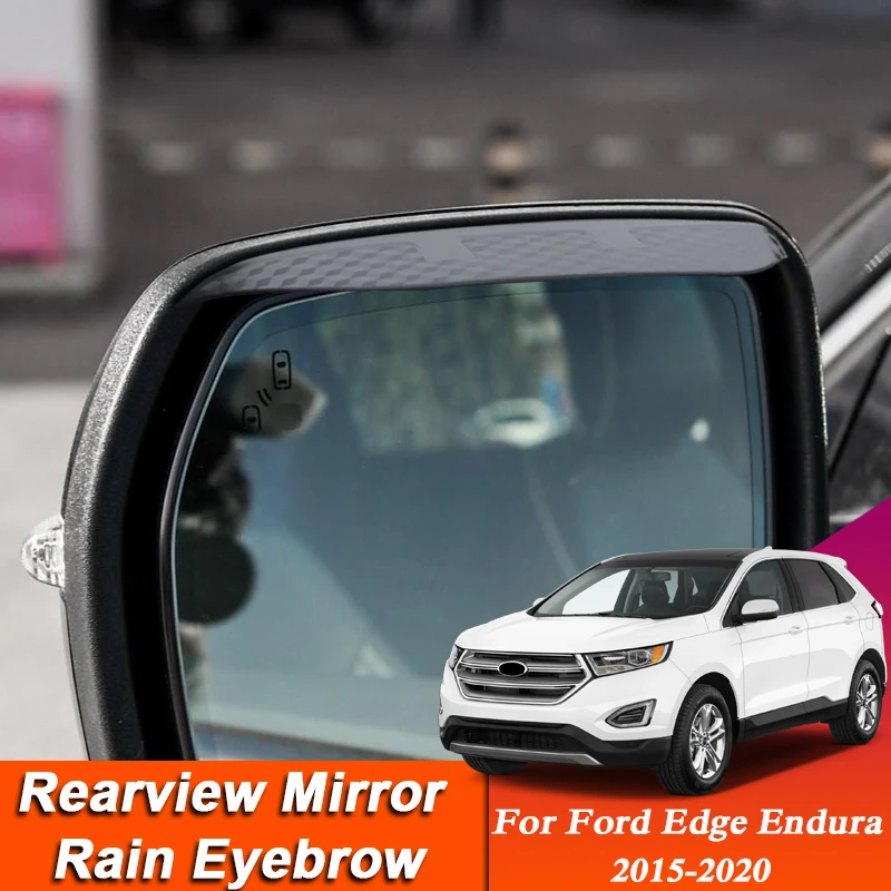 

Car-styling For Ford Edge Endura 2015-2020 Carbon Fiber Rearview Mirror Eyebrow Rain Shield Anti-rain Cover External Accessory