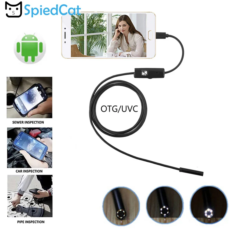 Мини-эндоскоп 5 5/7/8 мм с гибким кабелем для Android | Безопасность и защита