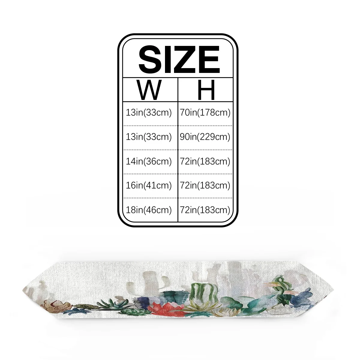 Чернильная живопись скандинавский кактус Настольная дорожка флаг искусственная