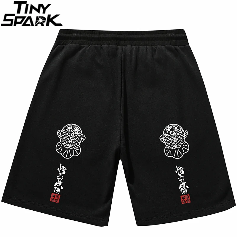 

2021 Men Hip Hop Streetwear Shorts Chinese Kanji Print Sweat Pants Harajuku Cotton Jogger Shorts Summer Track Short Sweatpant