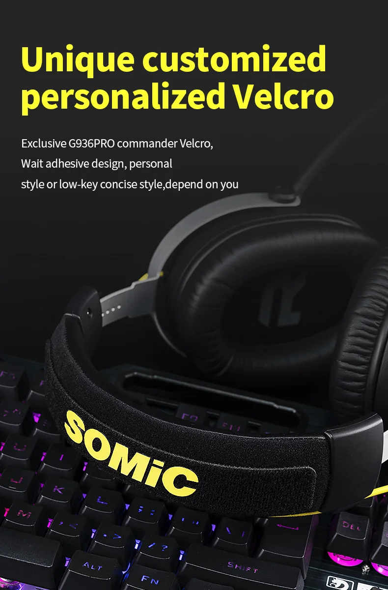 SOMIC G936PRO, USB 7,1, виртуальная игровая гарнитура, стерео, бас, игровые наушники, наушники с микрофоном, светодиодный светильник для компьютера, ПК, ноутбука, геймера
