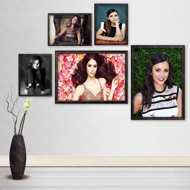 

Custom Actor Model Nina Dobrev Silk Cloth Canvas Poster Home Decoration Wall Art Fabric Poster Print More Size 30x45cm,40x60cm