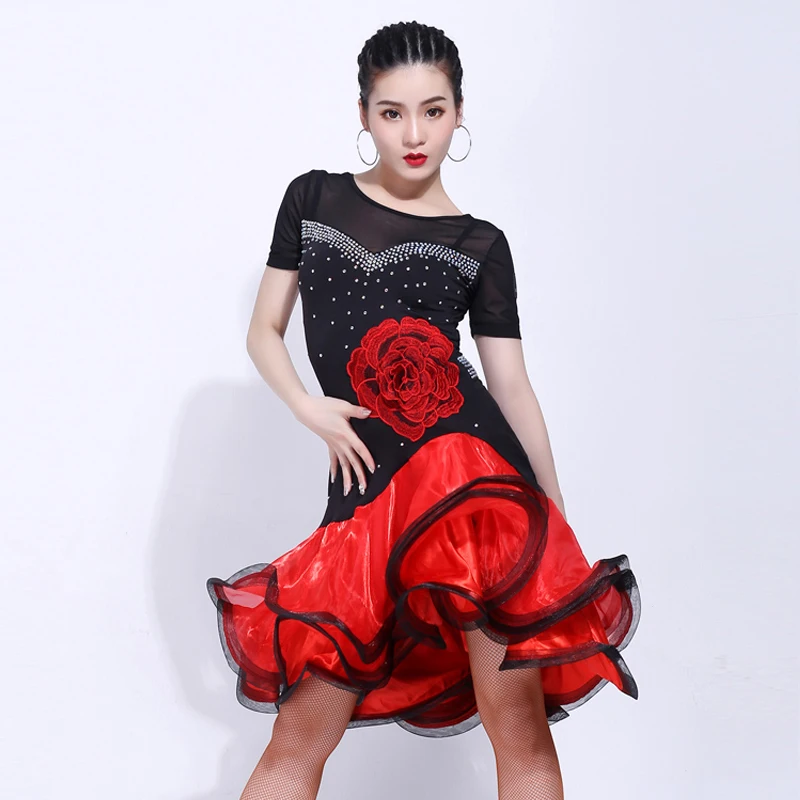 Платье для латиноамериканских танцев женское платье хлопушка Фламенго новая