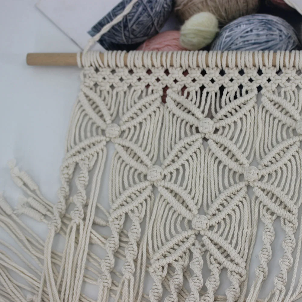 

Macrame Hand Woven Tapestry Wall Hanging Handmade Cotton Rope Bohemian Tapestry Art Crafts Room Home Wall Wedding Decoration