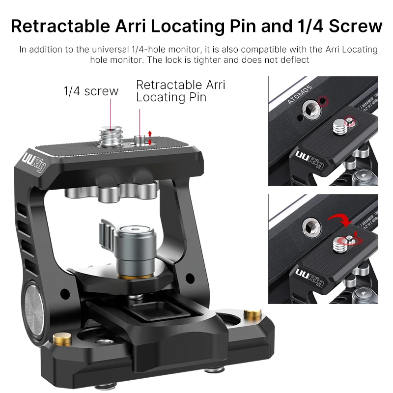 

UURig R058 Monitor Stand Ballhead for Feelworld S55 F6 PLUS FW759 FW568 FW572 FW279 LUT7 Bestview S7 DSLR Camera Monitor Bracket