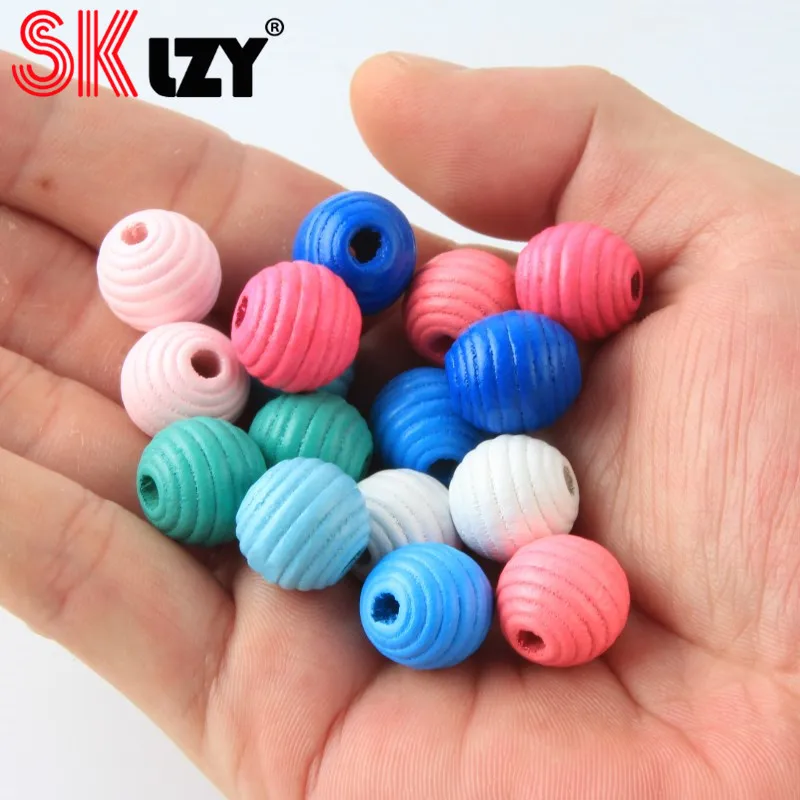 Натуральные круглые бусины из дерева с резьбой диаметром 14/20 мм для