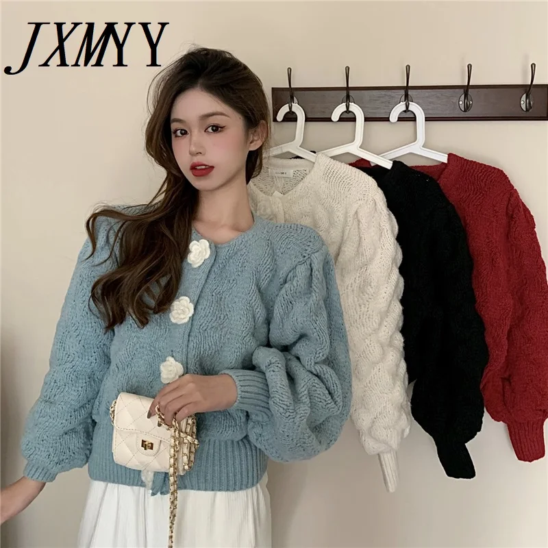 Укороченный свитер JXMYY корейский Кардиган укороченный топ 2021 модные свитера