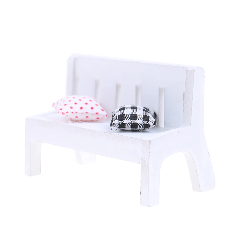 

1PC Modern Simple Miniature Wooden Bench Cushions Kid Dollhouse Home Garden Ornament Furniture Accessory