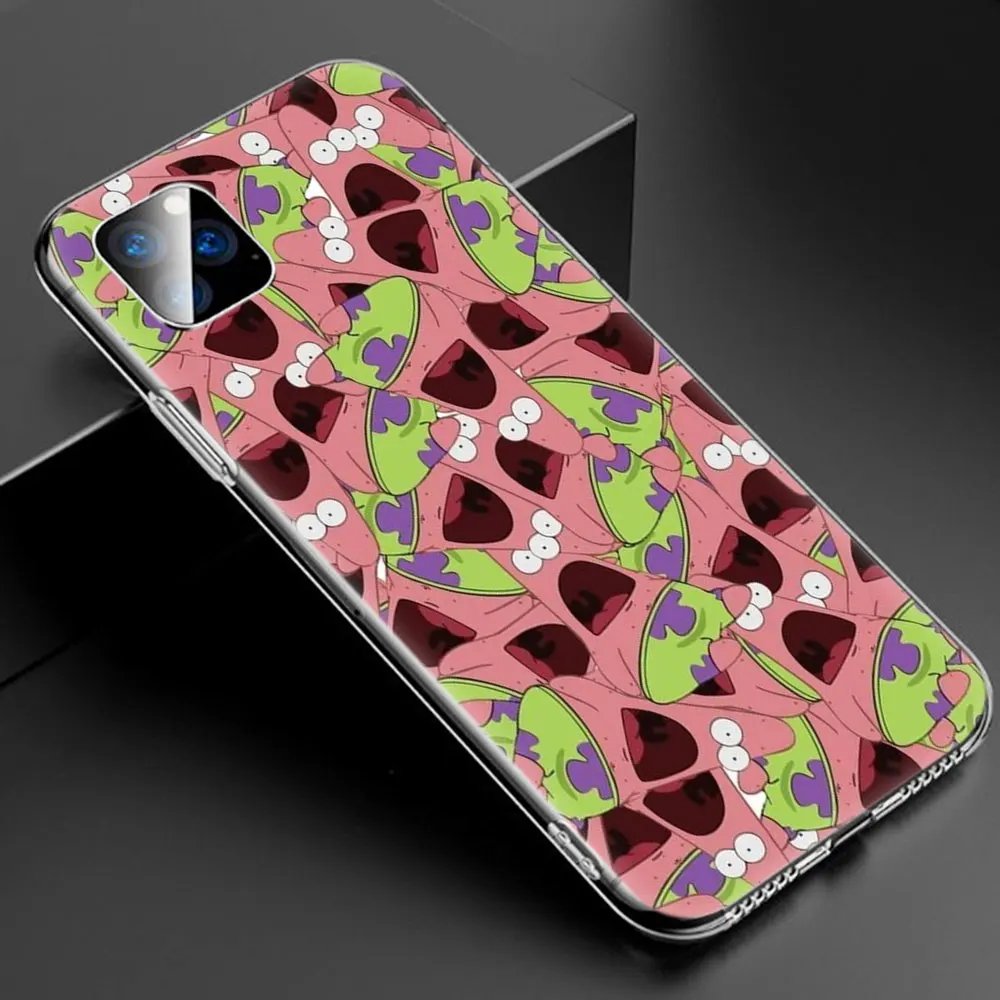 008 Милый мягкий силиконовый прозрачный чехол с губкой Бобом для Apple iPhone 11 Pro XS Max X XR 6 6s 7 8 Plus 5 5S SE Модный чехол - Color: 008