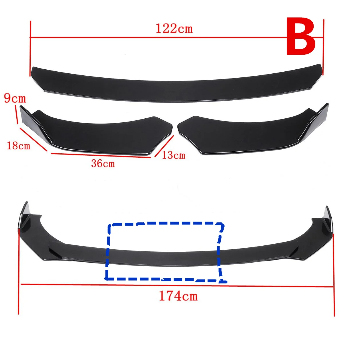 3 шт. черный Универсальный Автомобильный протектор передний бампер для губ