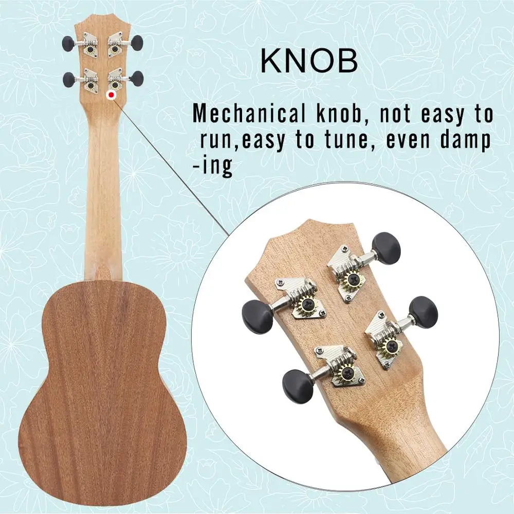 Укулеле из красного дерева 21 дюйм сопрано с сумкой для переноски|Укулеле| |