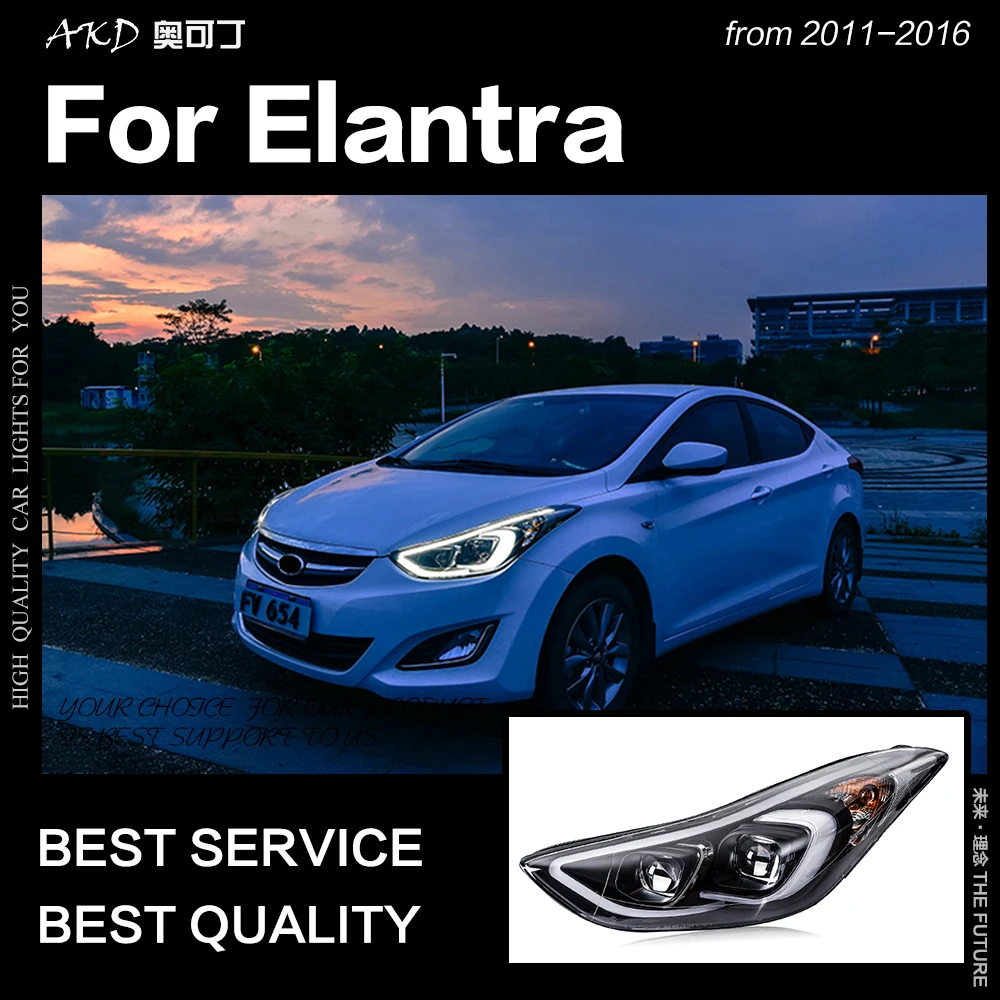 АКД стайлинга автомобилей для фары автомобиля Hyundai Elantra 2011 2016 Элантра МД фар бренд