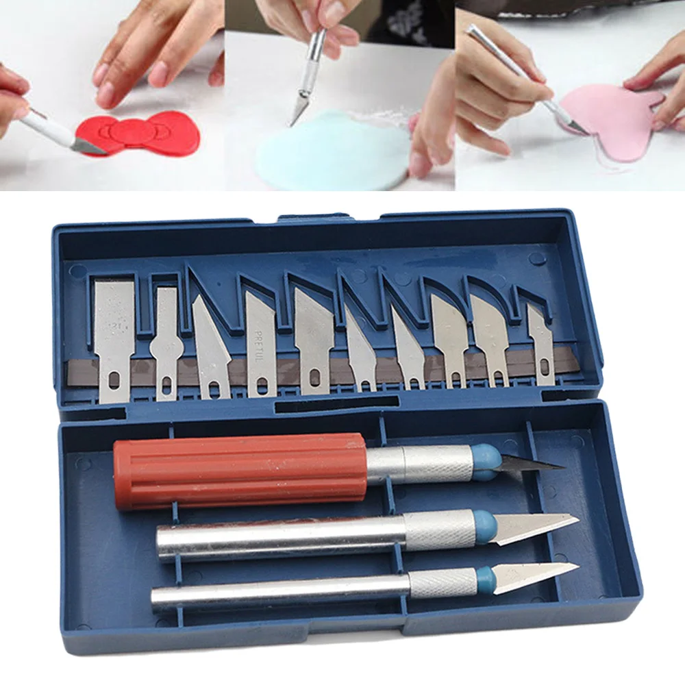 

13PCS Multi-function Cutter Blade Exacto Hand Carving Tool Arts& Craft Hobby HCS