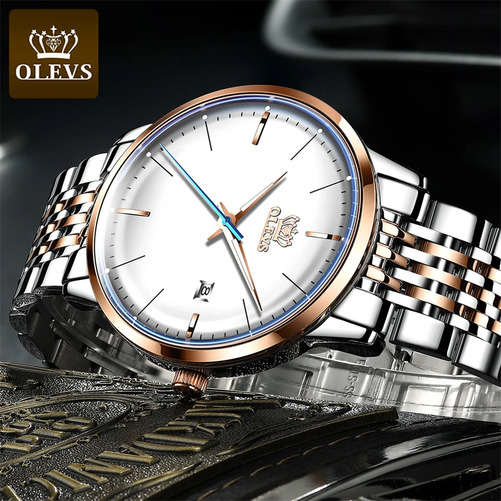 

OLEVS Top Brand Luxury Men Automatic Watch Stainless Steel Band Waterproof Business Mechanical Wristwatch Relogio Masculino 6609