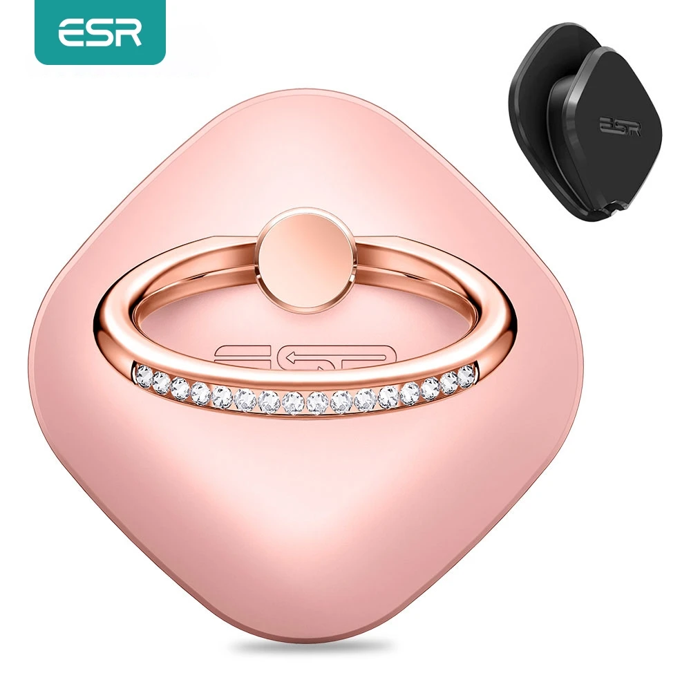 

ESR Finger Ring Holder Crystal Ultra-Thin Finger Ring Stand Universal Women Zinc Alloy Kickstand for iPhone 11 Pro Max XS XR X