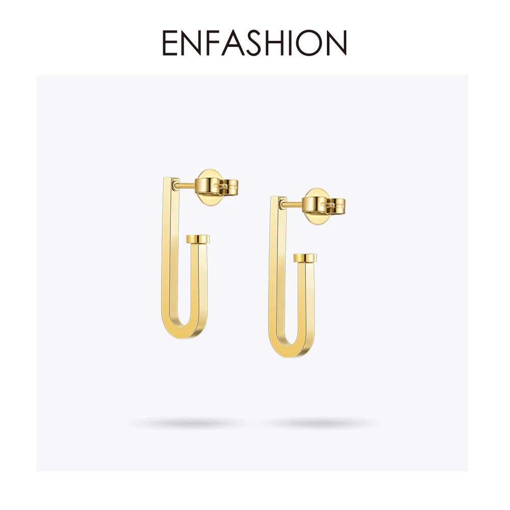 Enfashion, ювелирное изделие, геометрические маленькие клипсы, серьги, золотой цвет, нержавеющая сталь, длинные висячие серьги для женщин, серьги EB171029