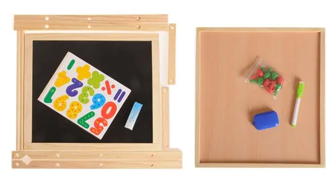 

Free shipping Children/Kids double-sided magnetic blackboard, Wooden drawing board scaffolding tablet educational toys