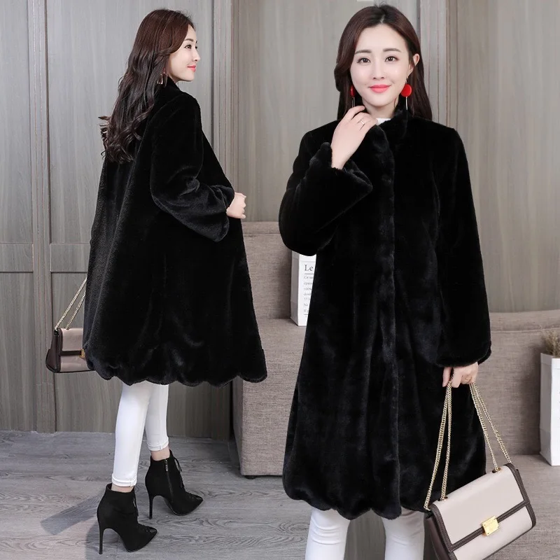 New Luxury Long 6XL Plus Size Factory Real Price Genuine Rabbit Real Fur Coat Women Fur Jacket New Winter