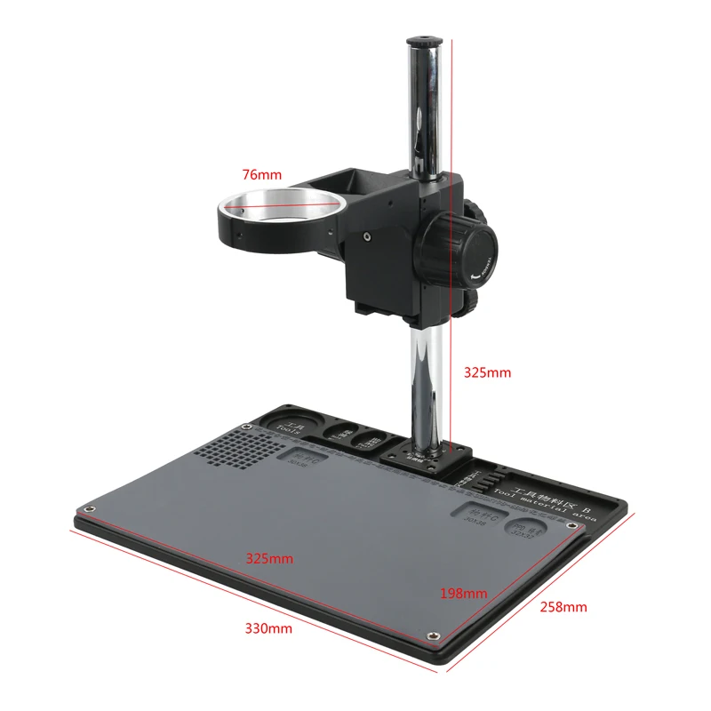 

Multifunction Aluminum Alloy BGA Phone Soldering Pad PCB Repair Stereo Microscope + Adjustable Boom Table Working Stand Holder