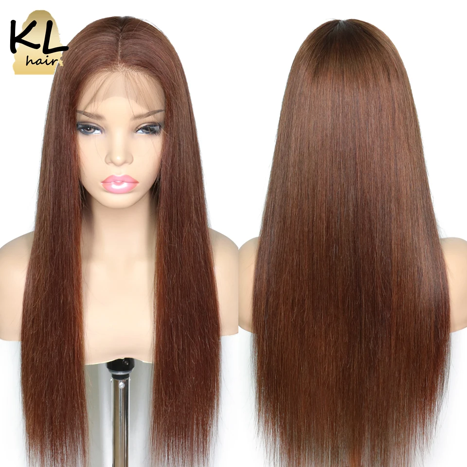KL Hair парики из натуральных волос на кружеве для черных женщин #4 прямые