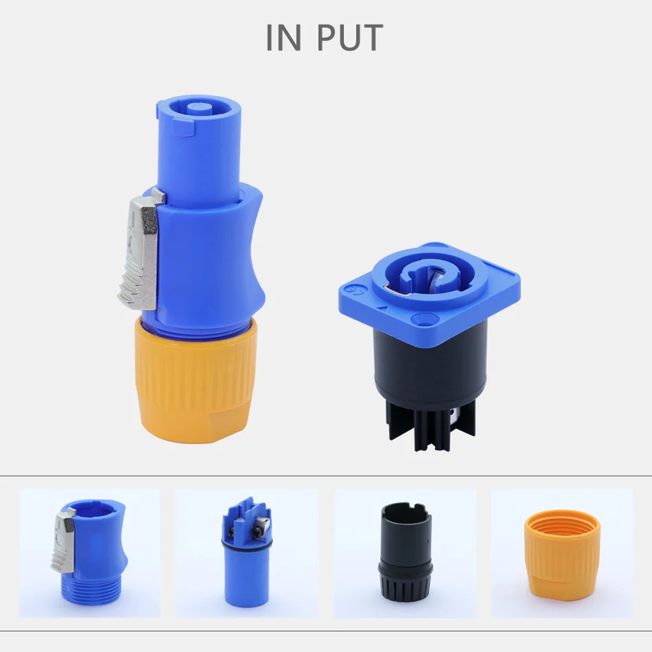 2 предмета/1 комплект Водонепроницаемый соединитель Powercon 3 штыря NAC3FCA 20A кабель