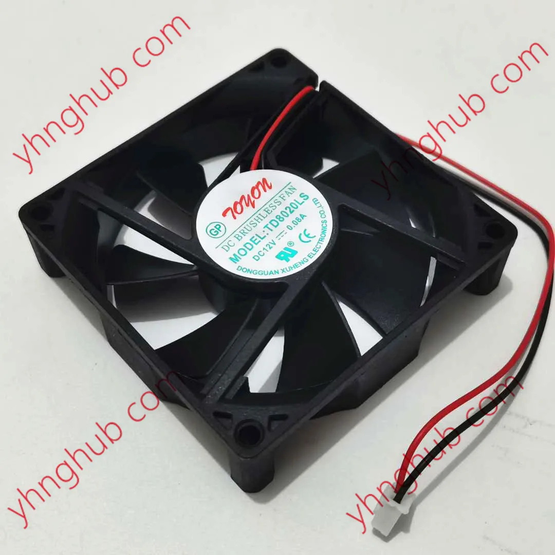 TOYON TD8020LS DC 12V 0.08A 80x80x20mm 2-проводной Вентилятор охлаждения сервера