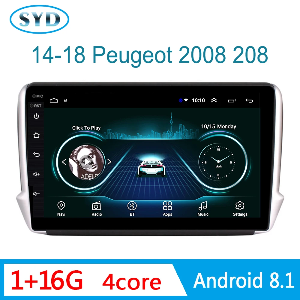 Мультимедийная система автомобильный радиоприемник для Peugeot 2008 2014 2018 gps