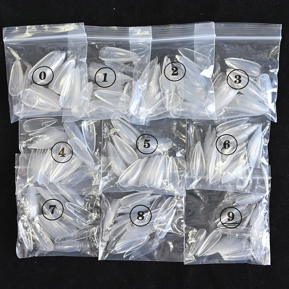 

500pcs Water Drop Full Cover Nail Tips Water Drop False Nails Transparent Natural Transparent Artificial Short Fake Nails Tip #2