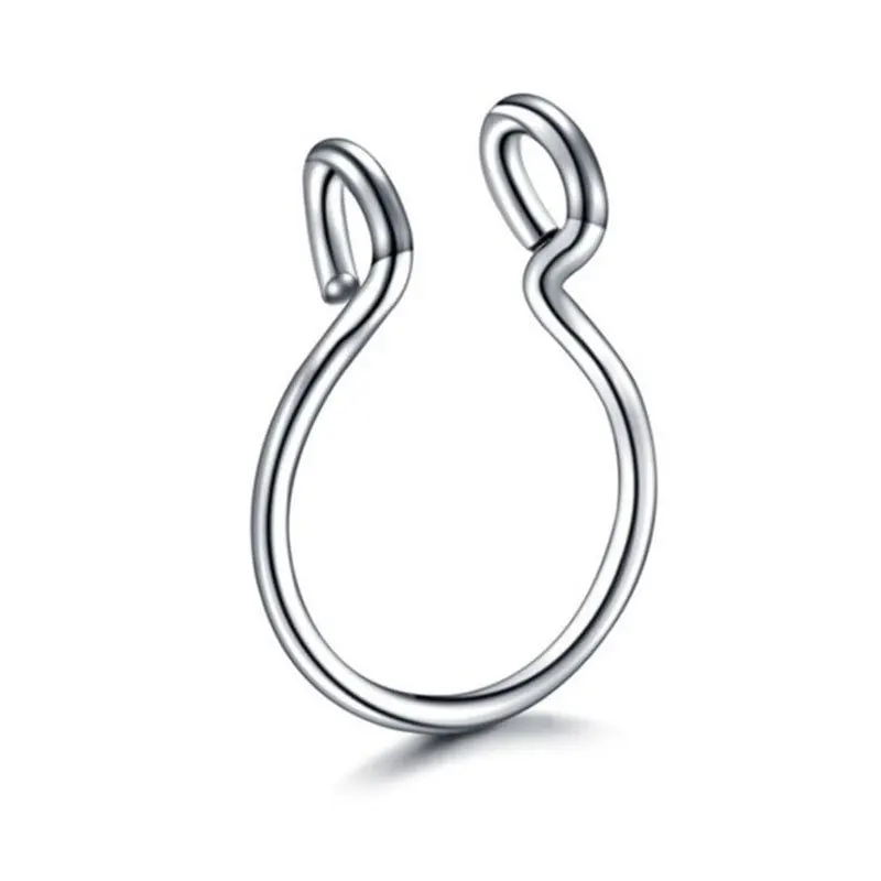 Кольцо для имитации пирсинга носа из нержавеющей стали с C-образным кольцом без