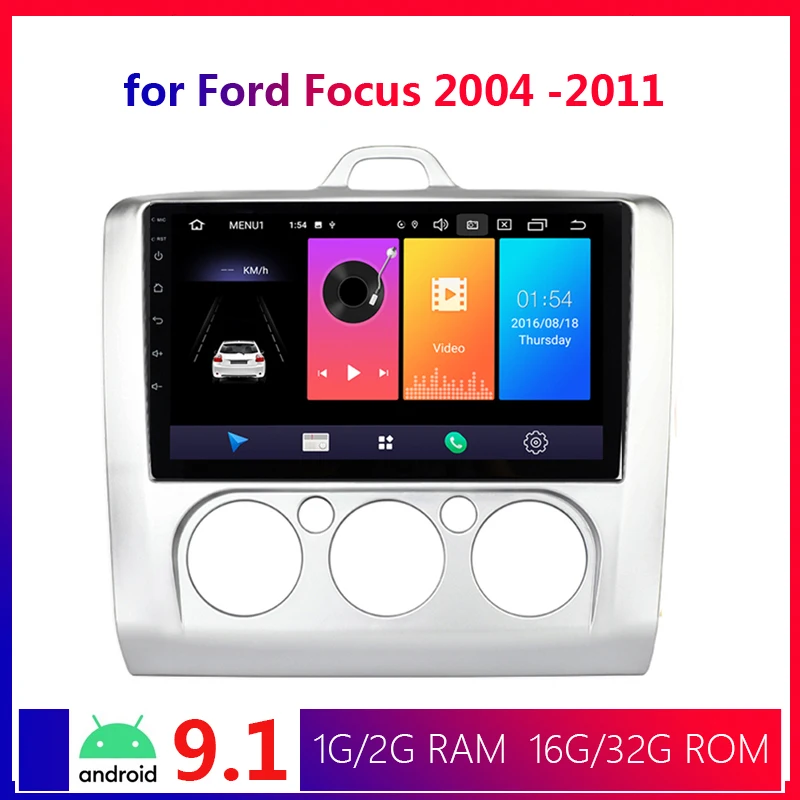 Автомагнитола 2 Din 9 дюймов Android 1 для Ford Focus 2004 2005 2006 2007 2008 2009 2010 2011 Wi Fi BT GPS