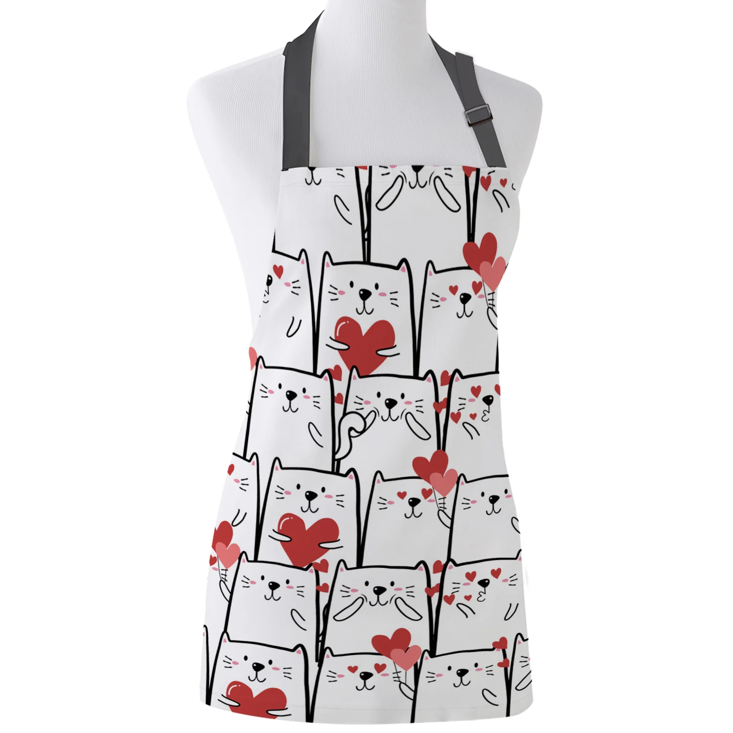 

Love Cat Apron Adult Kids Bibs Home Cooking Baking Restaurant Kichen Aprons for Woman Cleaning Apron