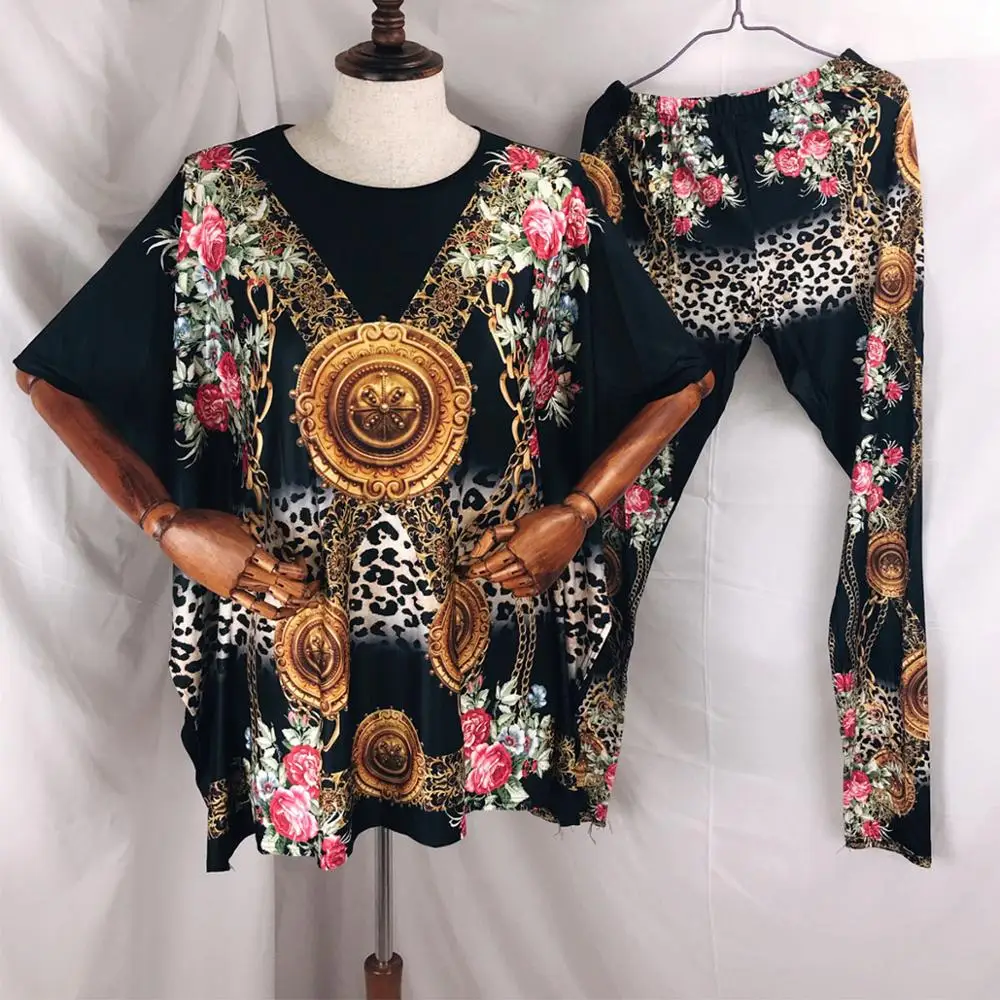 Африканский Дашики новый модный костюм (топ и брюки) супер эластичная вечерняя