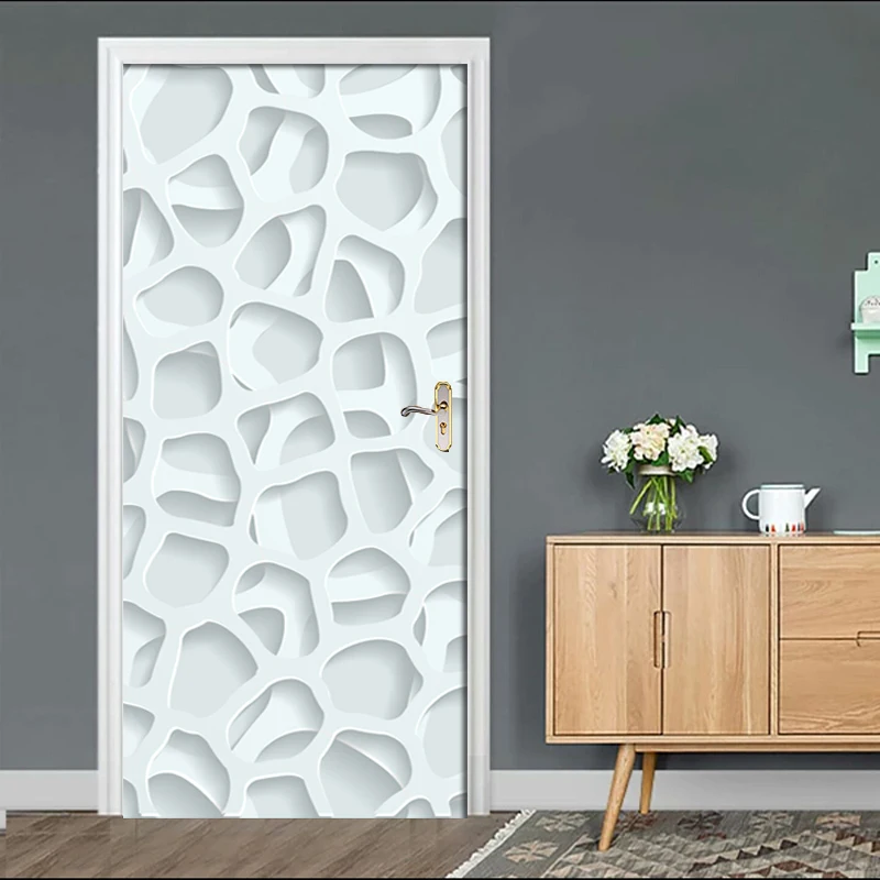 3D геометрический рисунок наклейка на дверь обои для гостиной спальни ПВХ