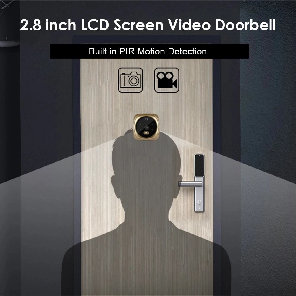 

Video Doorbell Intercom 2.8 inch LCD Screen Digital Door Bell with Camera Peephole Door Viewer for Home Office Apartment
